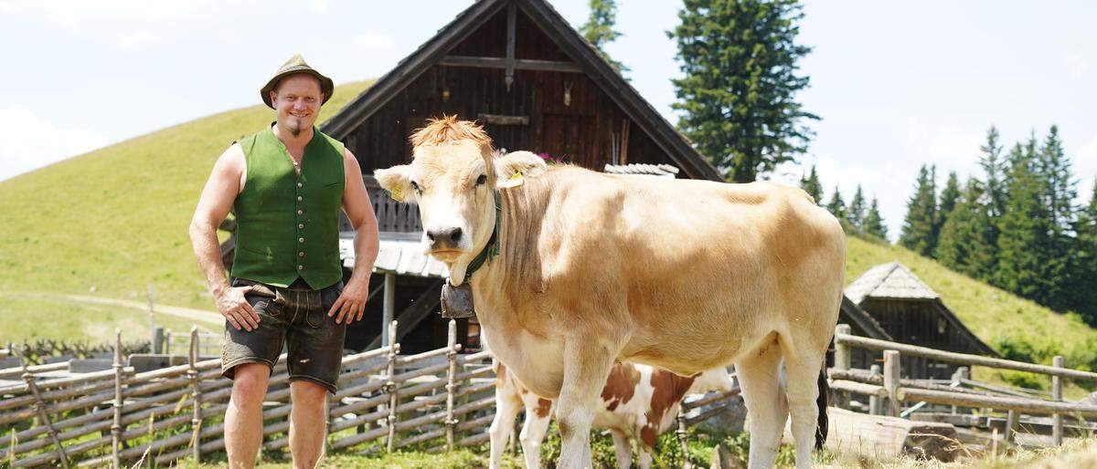 Martin Pichler mit einem Murbodner Rind