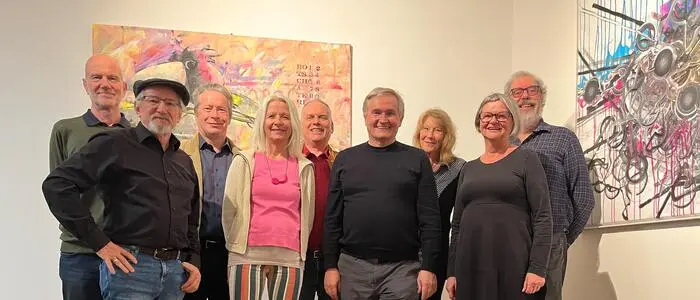 Arge Kulturpakt: Rainer Opl, Hans Jandl, Karl Bauer, Gabi Troester, Peter Fried, Ewald Ulrich, Melitta Winkler, Monika Sölkner und Oswald Schechtner (v.l.)