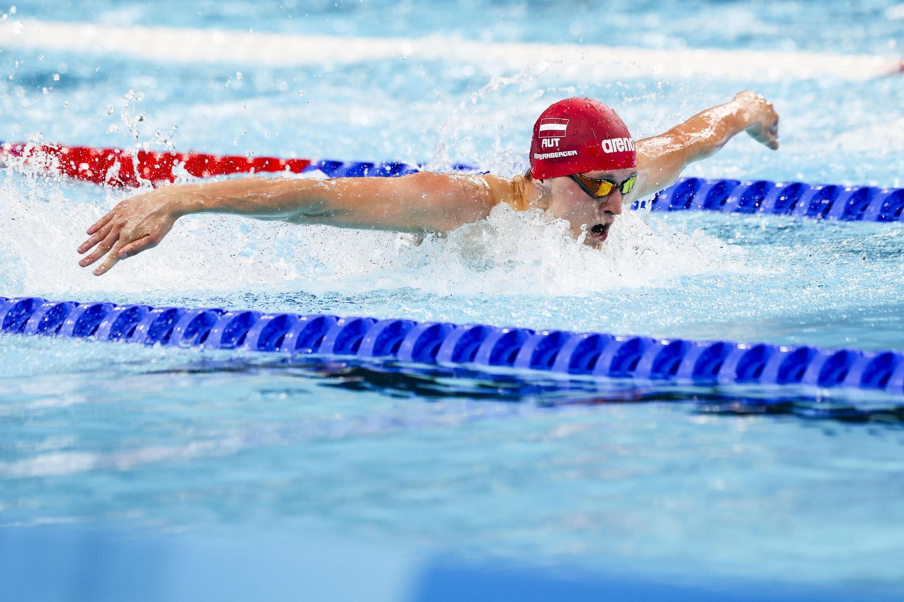 Schwimmer Martin Espernberger über 200 Meter Delfin im Olympia-Halbfinale