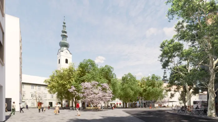 Mehr Bäume, weniger Asphalt: So könnte eines Tages der Heiligengeistplatz aussehen