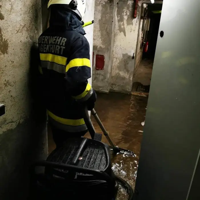 Überflutete Keller in Klagenfurt