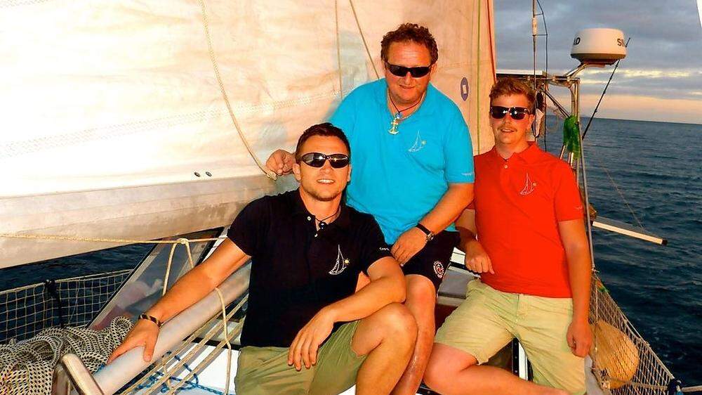 Die Crewmitglieder der „SY Freemen“:  Michael Türmer, Rainer Stimpfl und Martin Lippauer