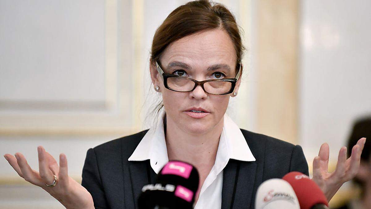 Bildungsministerin Sonja Hammerschmid bei der Präsentation der Ergebnisse 