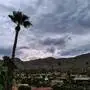 Wolken als Vorboten des Sturms "Hilary" im kalifornischen Rancho Mirage am Samstag