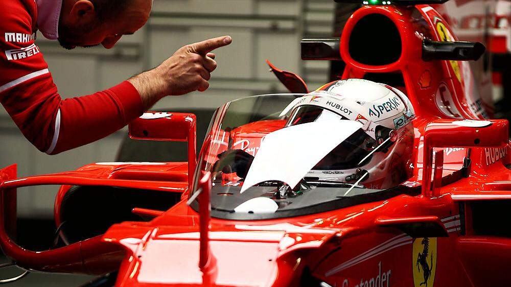 Sebastian Vettel hinter dem neu entwickelten &quot;Shield&quot;