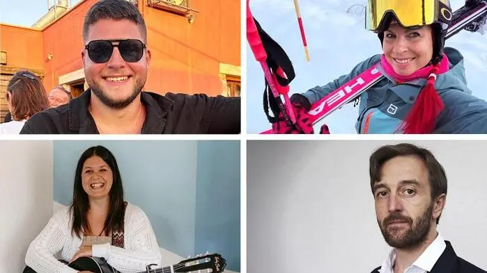 Vier Personen in einer Collage