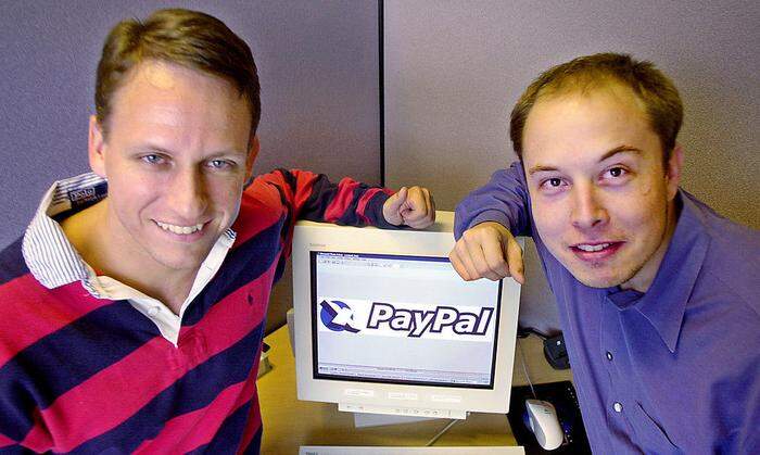 Die Anfänge: Im Jahr 2000 gründete Elon Musk, hier mit Peter Thiel, "PayPal".