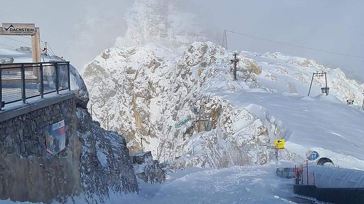 So sah es Dienstagfrüh auf dem Dachstein aus