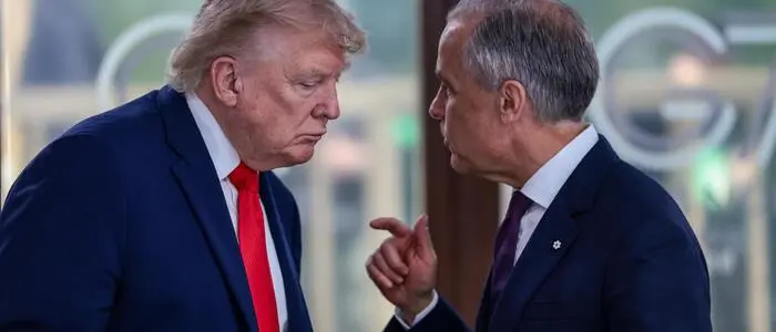 Mark Carney (rechts) hatte die Wahl in Kanada mit seinem Anti-Trump-Kurs gewonnen