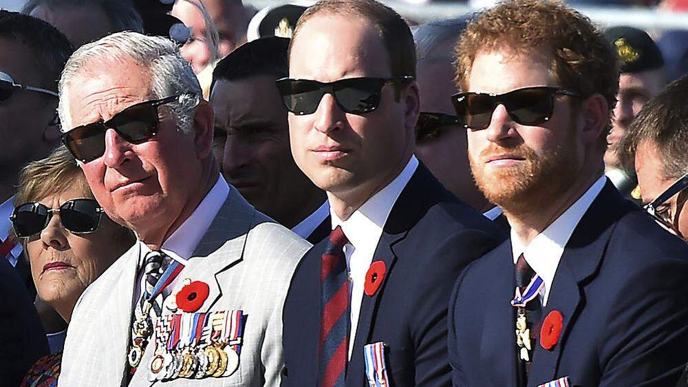 Prinz Charles mit seinen Söhnen William und Harry 2017