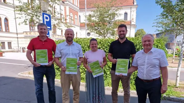 Projektleiter Peter Köhldorfer, LEA-Geschäftsführer Karl Puchas, Vizebürgermeisterin Sonja Skalnik, Stadtamtsdirektor Philipp Huemer und Bürgermeister Josef Ober