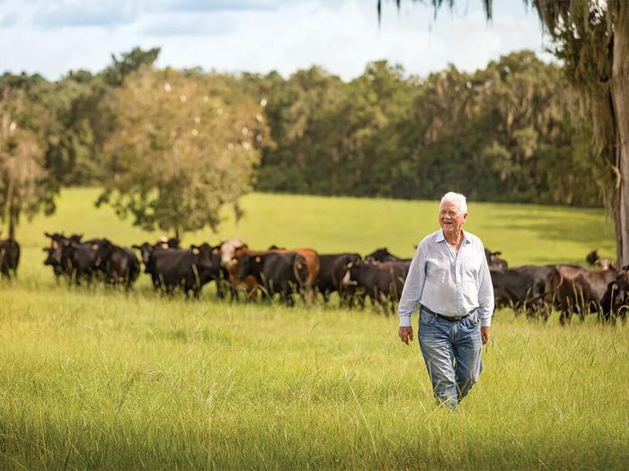 Stronach auf seiner Bio-Ranch in Florida