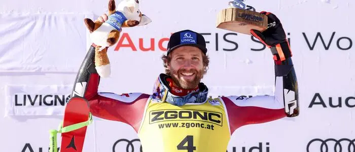 Marco Schwarz nach seinem Sieg in Livigno