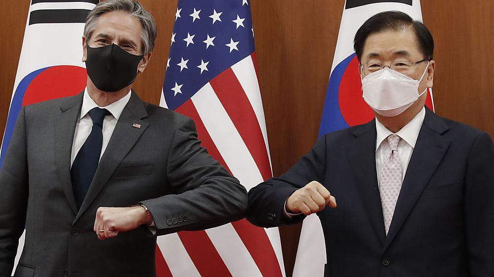 US-Außenminister Antony Blinken  und Südkoreas Außenminister Chung Eui