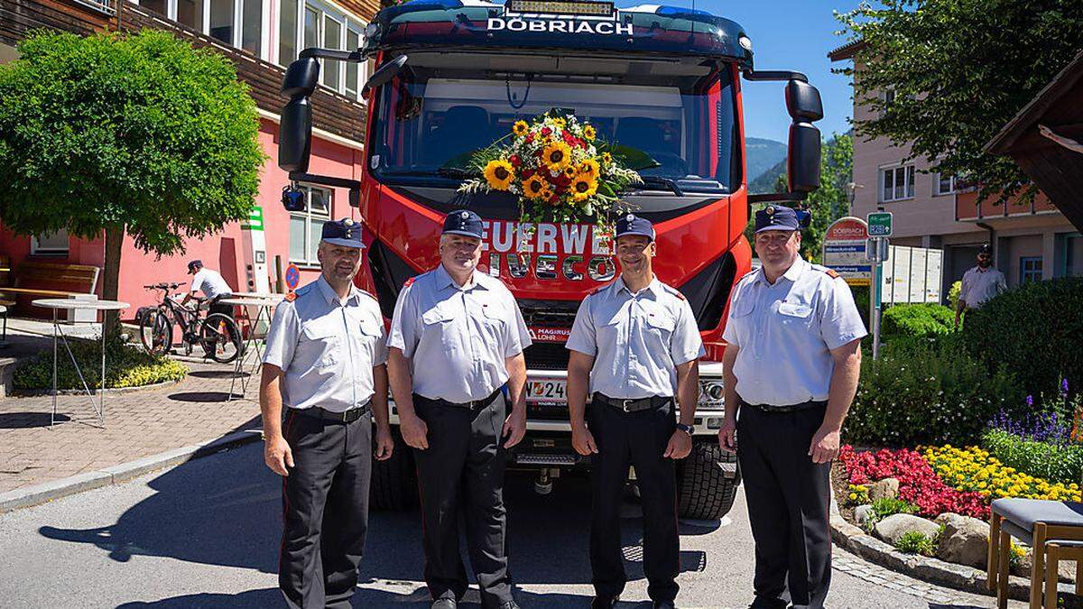 Michael Ertler, Franz Steinwender, Wilfried Gradnitzer und Jürgen Hernler (von links) von der FF Döbriach