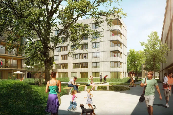 Die Holzgebäude wachsen bis zu sechs Stock in die Höhe.