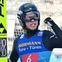 Japan's Ren Nikaido reacts after his jump during the first round of the Men's Individual Large Hill HS128 event of the FIS Ski Jumping World Cup, the third leg of the Four Hills Tournament, in Innsbruck, Austria on January 4 , 2026. (Photo by KERSTIN JOENSSON / AFP)