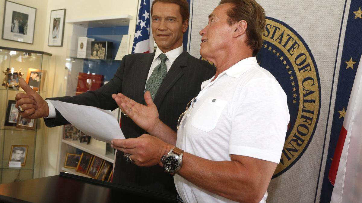Arnold Schwarzenegger bei der Eröffnung des Museums in seinem Geburtshaus