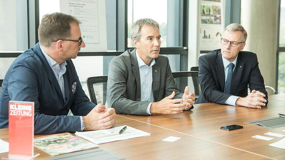 Uniqa-Chefs Johannes Rumpl, Hartwig Löger und Hannes Kuschnig (von links)