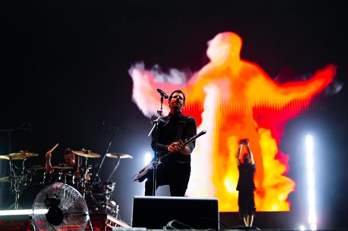 Sänger Rob Swire von Pendulum, am Freitag auf der Red Stage