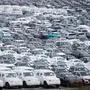 (FILES) New vehicles of German car maker Mercedes Benz stand parked at the port of Bremerhaven, Germany, on February 26, 2024. The 25-percent tariffs that the administration of President Donald Trump will impose as of April 3, 2025 will apply to cars and parts not manufactured in the United States. (Photo by FOCKE STRANGMANN / AFP)