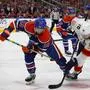 NHL, Eishockey Herren, USA Stanley Cup Final-Florida Panthers at Edmonton Oilers Jun 15, 2024 Edmonton, Alberta, CAN Florida Panthers center Aleksander Barkov 16 battles Edmonton Oilers center Adam Henrique 19 for the puck in the first period in game four of the 2024 Stanley Cup Final at Rogers Place. Edmonton Rogers Place Alberta CAN, EDITORIAL USE ONLY PUBLICATIONxINxGERxSUIxAUTxONLY Copyright: xPerryxNelsonx 20240615_szo_om2_0015