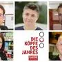 In der Kategorie Wirtschaft und Forschung nominiert: Reinhard Maurer, Astrid Veronig, Mario Wölik, Thomas Hartlieb und Barbara Reiß (im Uhrzeigersinn)