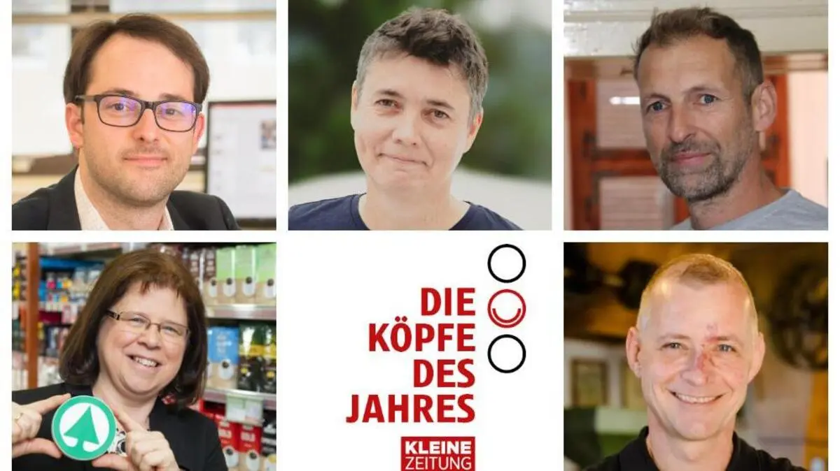 In der Kategorie Wirtschaft und Forschung nominiert: Reinhard Maurer, Astrid Veronig, Mario Wölik, Thomas Hartlieb und Barbara Reiß (im Uhrzeigersinn)