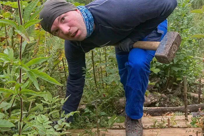 Eindrücke von den Arbeiten am Wanderweg auf der Falkensteinalm