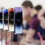 New iPhone 14 Pro models are on display at an Apple event on the campus of Apple's headquarters in Cupertino, Calif., Wednesday, Sept. 7, 2022. (AP Photo/Jeff Chiu)