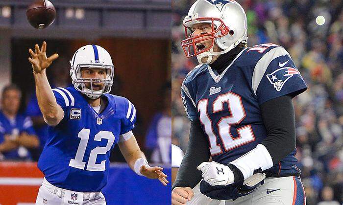 Von links: Luck (Colts) und Brady (Patriots)