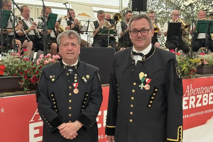 Obmann Karl Ranzenmayr und Kapellmeister Alfred Ebenberger hatten das Fest mit ihren Kolleginnen und Kollegen monatelang vorbereitet