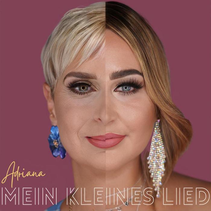 Auf dem Cover ist eine Hälfte des Gesichts von Adriana, die andere von ihrer Mama Andrea Filipitsch