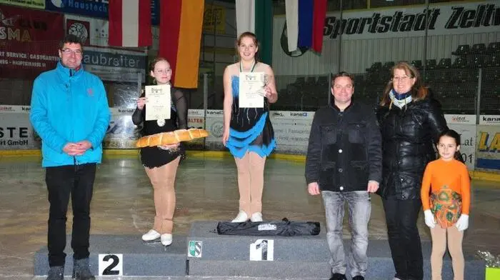 Über gute Platzierungen jubelten die Mädchen des Eiskunstlaufclubs Zeltweg, die am steirisch-burgenländischen Landeslaufen in der Aichfeldhalle teilgenommen haben.