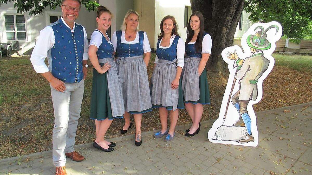 Das Team des Tourismusverbandes Leoben-Niklasdorf: Geschäftsführer Robert Herzog, Christina Reinisch, Isabel Schögl, Vorsitzende Astrid Baumann und Bettina Hössl (v.l.). 