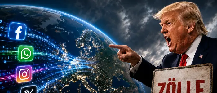 US-Präsident Trump droht Europa mit neuen Zöllen | Mit der Zolldrohung will US-Präsident Trump Abgaben für US-Konzerne wie Meta oder Google verhindern