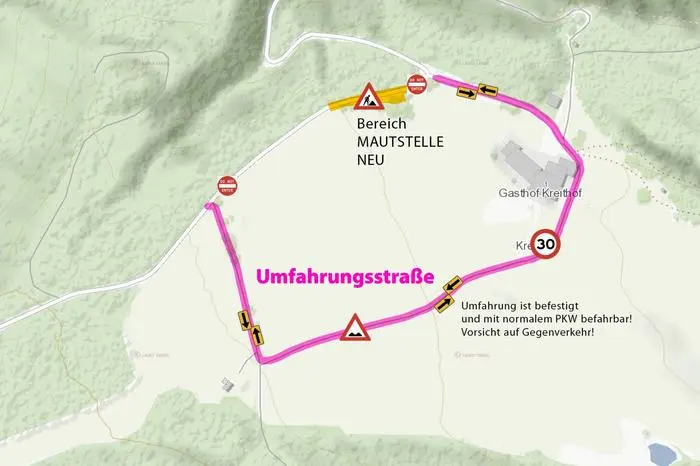 Für die Zeit der Bauarbeiten ist eine Umfahrung eingerichtet