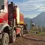 Die Kapfenberger Feuerwehr war mit der Flugdienststaffel Ost/Süd unter anderem in Eisenerz im Löscheinsatz