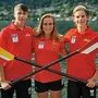 V.l.: Maurizio Kusej, Selina Bugelnig, Stefan Gigacher, alle vom Ruderverein Villach