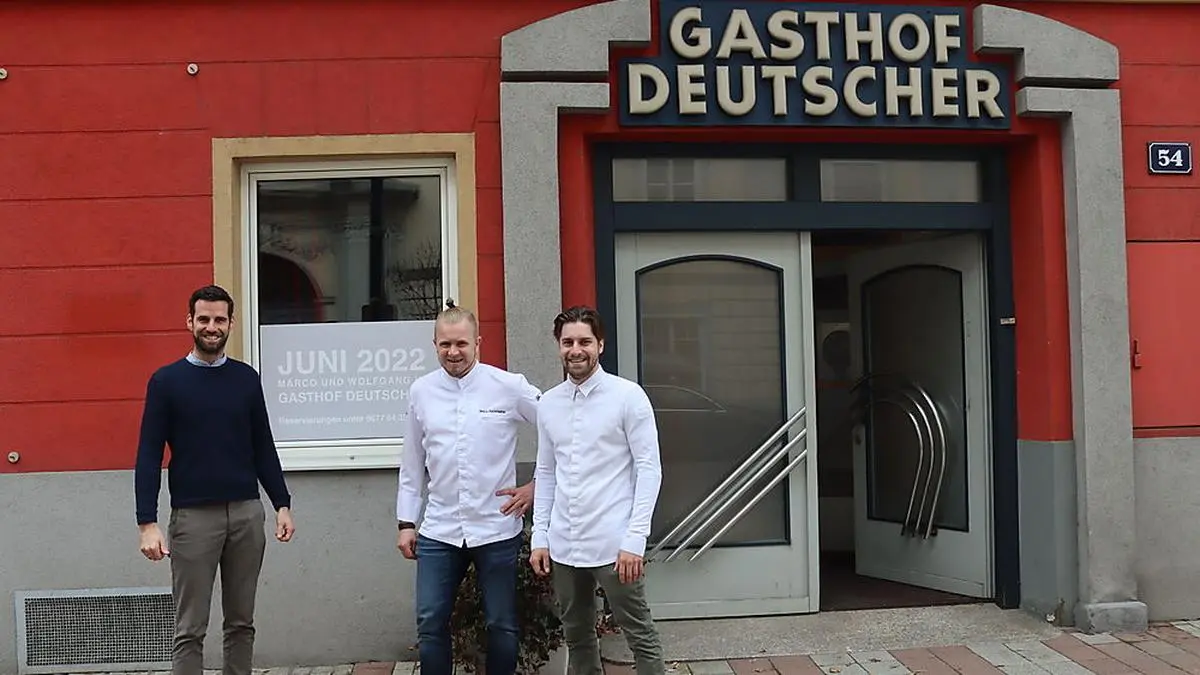 Besitzer Anton Meyer mit den Pächtern Marco Rabensteiner und Wolfgang Mager (von links)