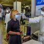 Maßnahme zur Eindämmung des Coronavirus: Fiebermessen an den diversen Flughäfen 