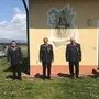 Michael Vauče, Andreas Pitschek, Karl Pitschek, Ehrenkommandant Robert Erschen und Bürgermeister Bernhard Sadovnik (von links)