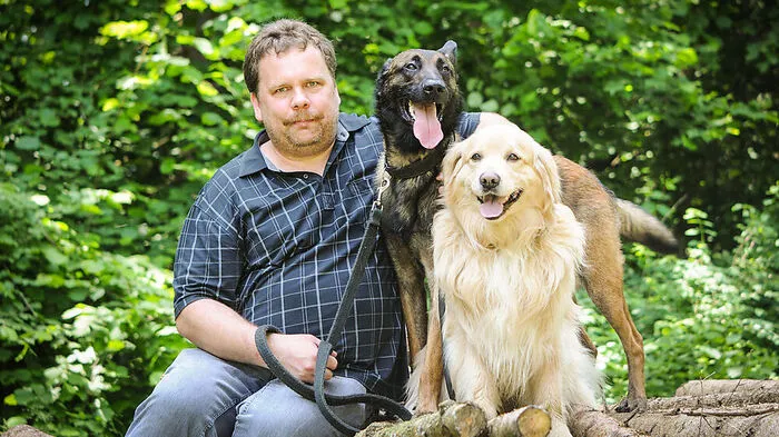 Bernhard Sankl mit Artus (links) und dem leider bereits verstorbenen Hector