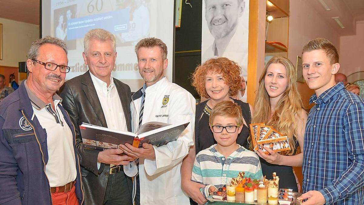 Hans Zraunig, Dietmar Fercher, Ernst und Astrid Lienbacher mit ihren Kindern Alexander, Manuela und Michael