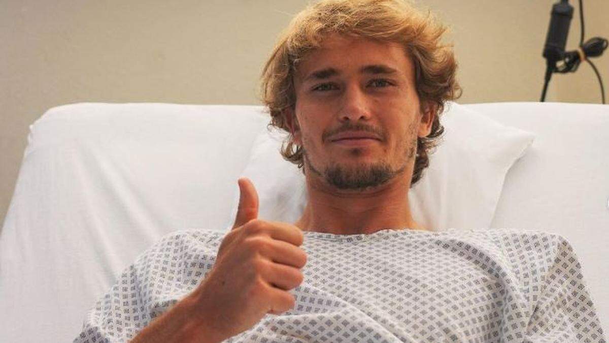 Alexander Zverev grüßt seine Fans aus dem Krankenhaus