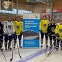 Ian Scherzer, Florian Lanzinger, Simon Ruggenthaler, Niklas Andric, Alexander Rupnik, Florian Stele vom EC Panaceo VSV und Headcoach Florian Mühlstein