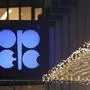 The advertising label of the Organization of the Petroleum Exporting Countries, OPEC, shines at their headquarters in Vienna, Austria, Thursday, Dec. 5, 2019. The countries that make up the OPEC oil-producing cartel are meeting Thursday to decide whether to cut production in order to support the price of fuel and energy around the world. (AP Photo/Ronald Zak)