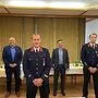 Bei den Neuwahlen von links: Gemeinderat und Feuerwehrmitglied Herimbert Zunk, Stadtrat Gerald Grebenjak, Mario Künstl, Bürgermeister Markus Lakounigg, Bernhard Zeiner und Ehren-Kommandant Matthäus Kohlweiß
