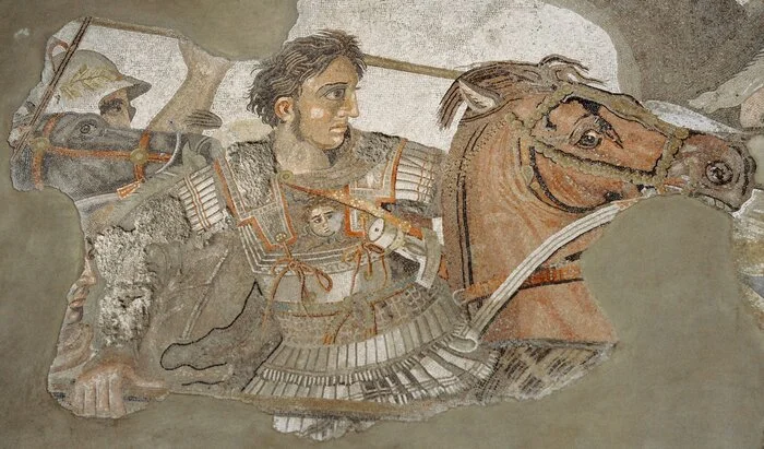 Die Folge über „Alexandria“ ist bislang eine der erfolgreichsten Folgen überhaupt. Hier ein Ausschnitt aus dem berühmten Mosaik in Pompeji, das Alexander