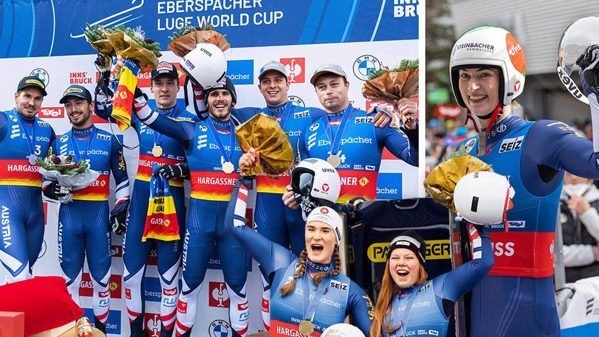 Triple-Sieg durch Gatt/Schöpf, Steu/Koller und Müller/Frauscher. Madeleine Egle war im Einsitzer erfolgreich, eine Weltcuppremiere feierten Selina Egle und Lara Kipp